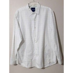 Tommy Bahama Mens Size Large White Muliticolor Fun Plaid Button Up Cotton Shirt